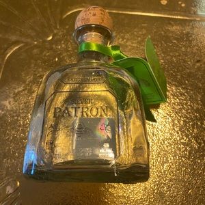 Empty patron bottle.